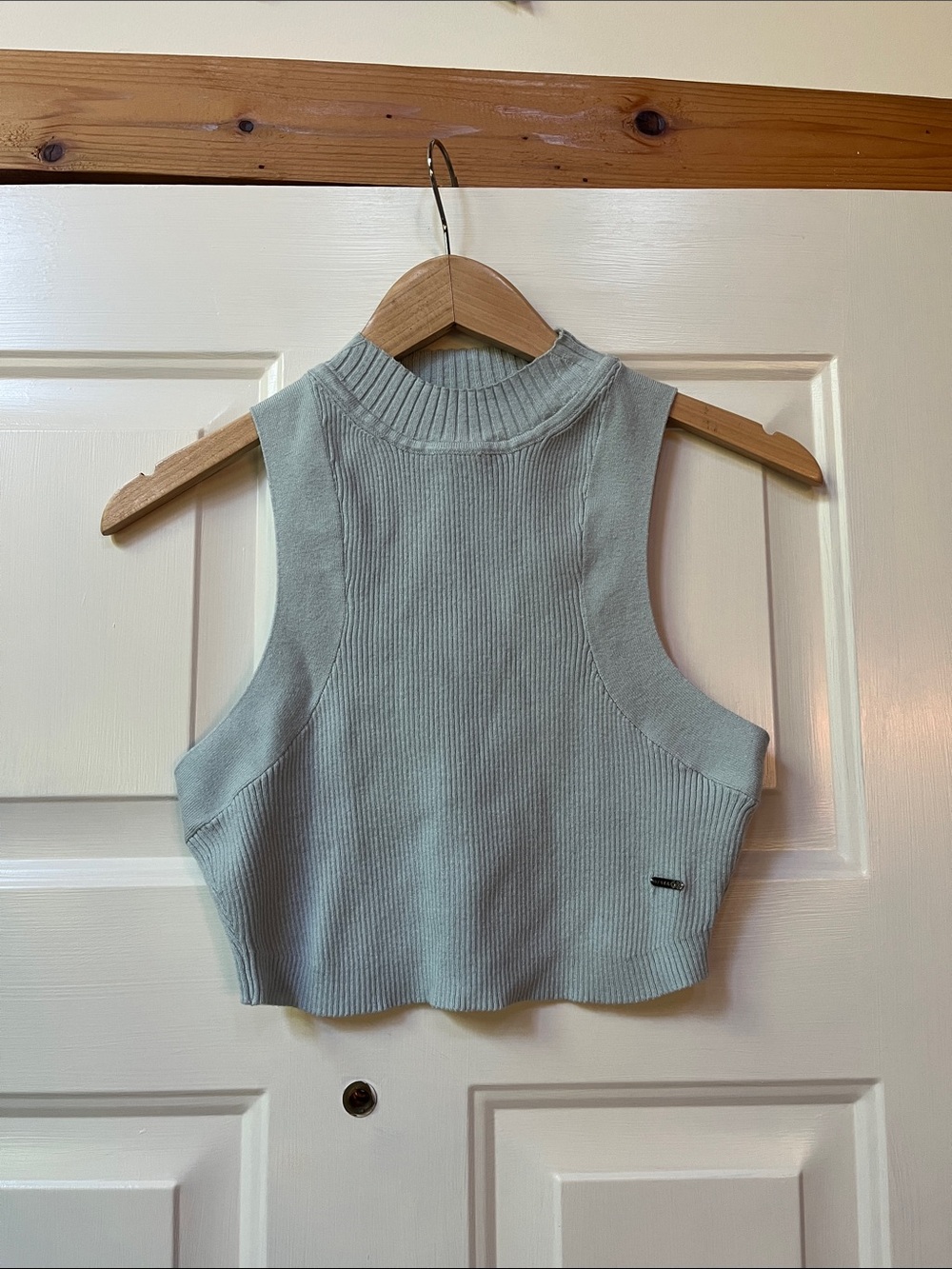 Savage X Fenty Ribbed Mock Neck Crop Tank - Light Blue